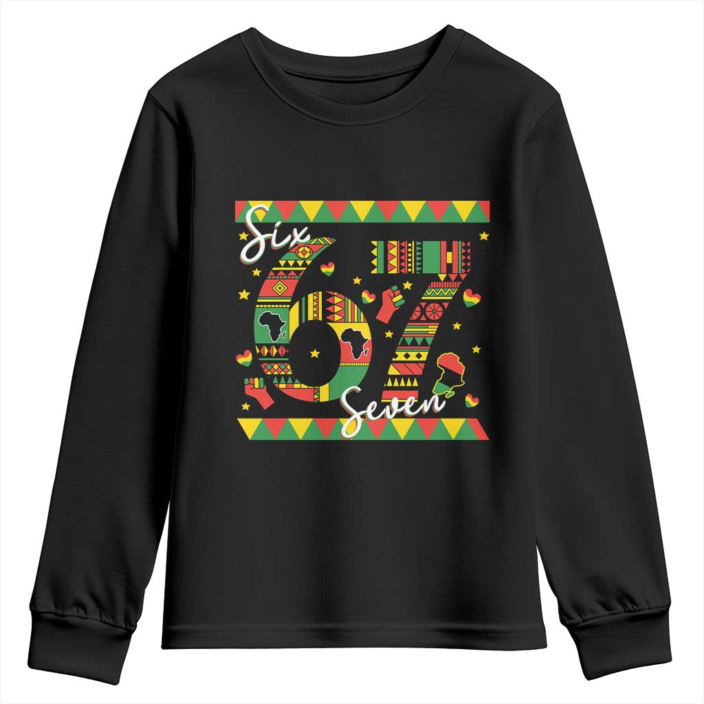 Funny Six Seven Meme Youth Sweatshirt Pan African Culture Gift TS12 Black Print Your Wear