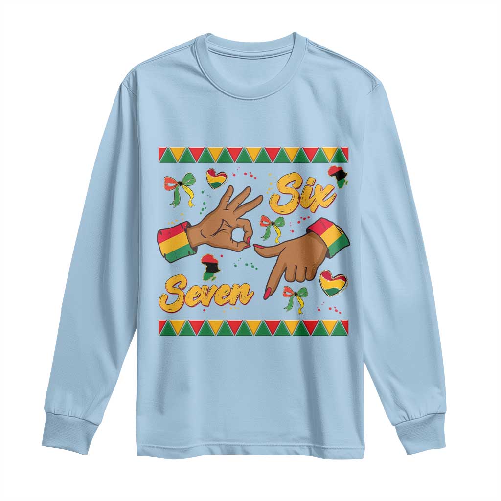 Funny 67 Meme Black History Month Long Sleeve Shirt Gen Z Alpha Gift TS12 Light Blue Print Your Wear