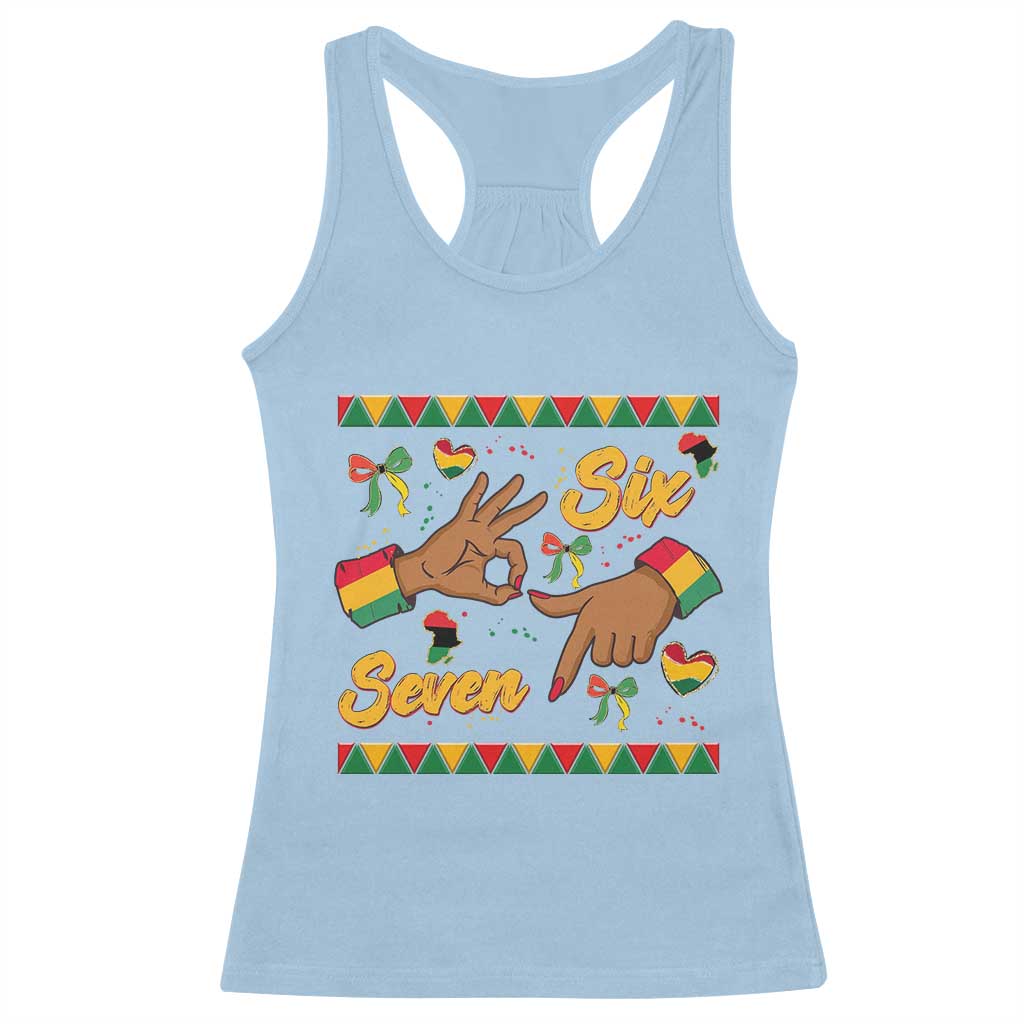 Funny 67 Meme Black History Month Racerback Tank Top Gen Z Alpha Gift TS12 Light Blue Print Your Wear