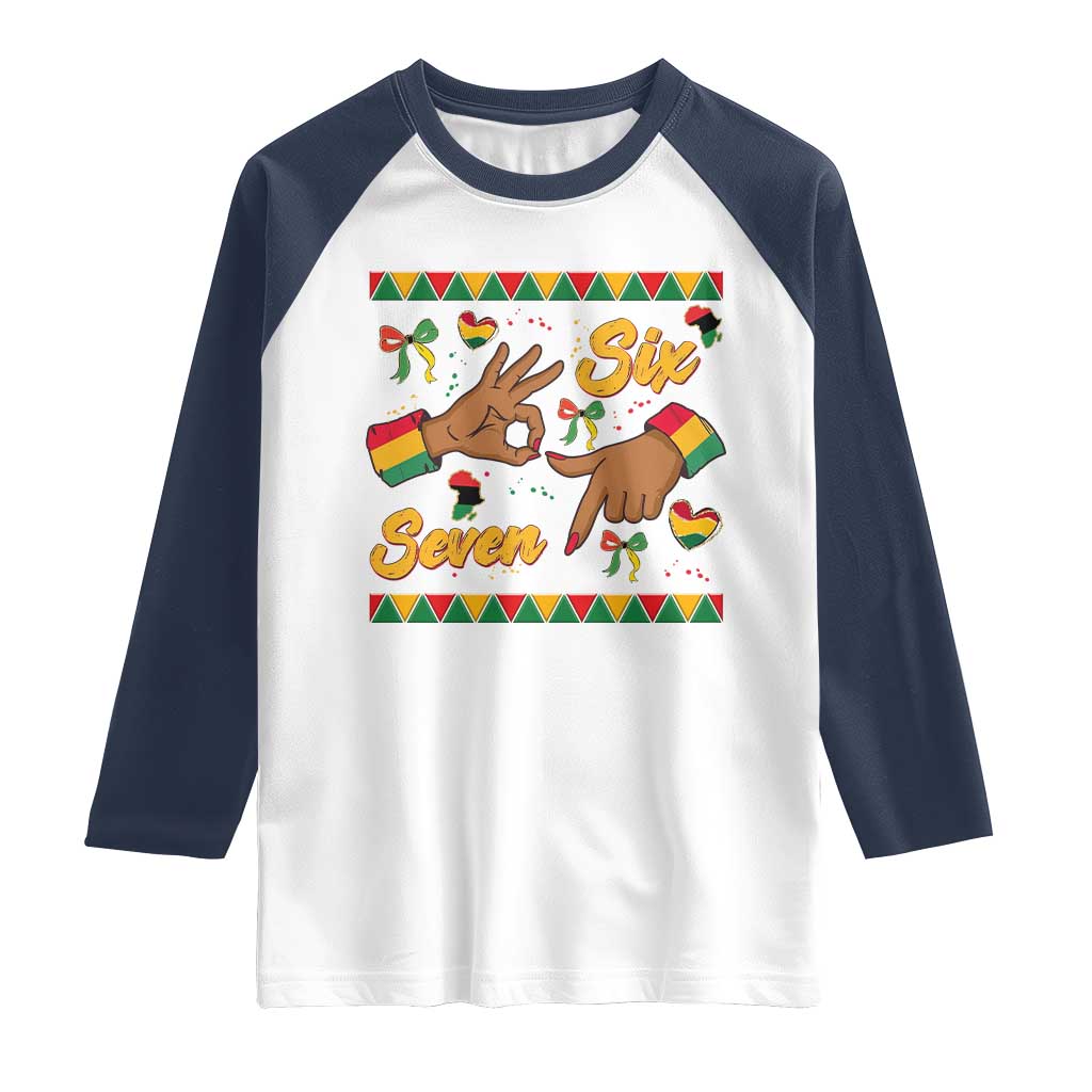 Funny 67 Meme Black History Month Raglan Shirt Gen Z Alpha Gift TS12 White Navy Print Your Wear