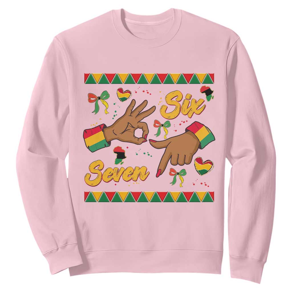 Funny 67 Meme Black History Month Sweatshirt Gen Z Alpha Gift TS12 Light Pink Print Your Wear