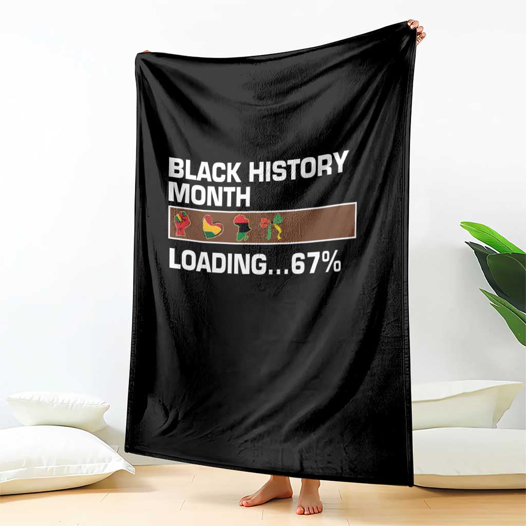 Funny Black History Month Loading Throw Blanket Six Seven Meme TS12 Print Your Wear