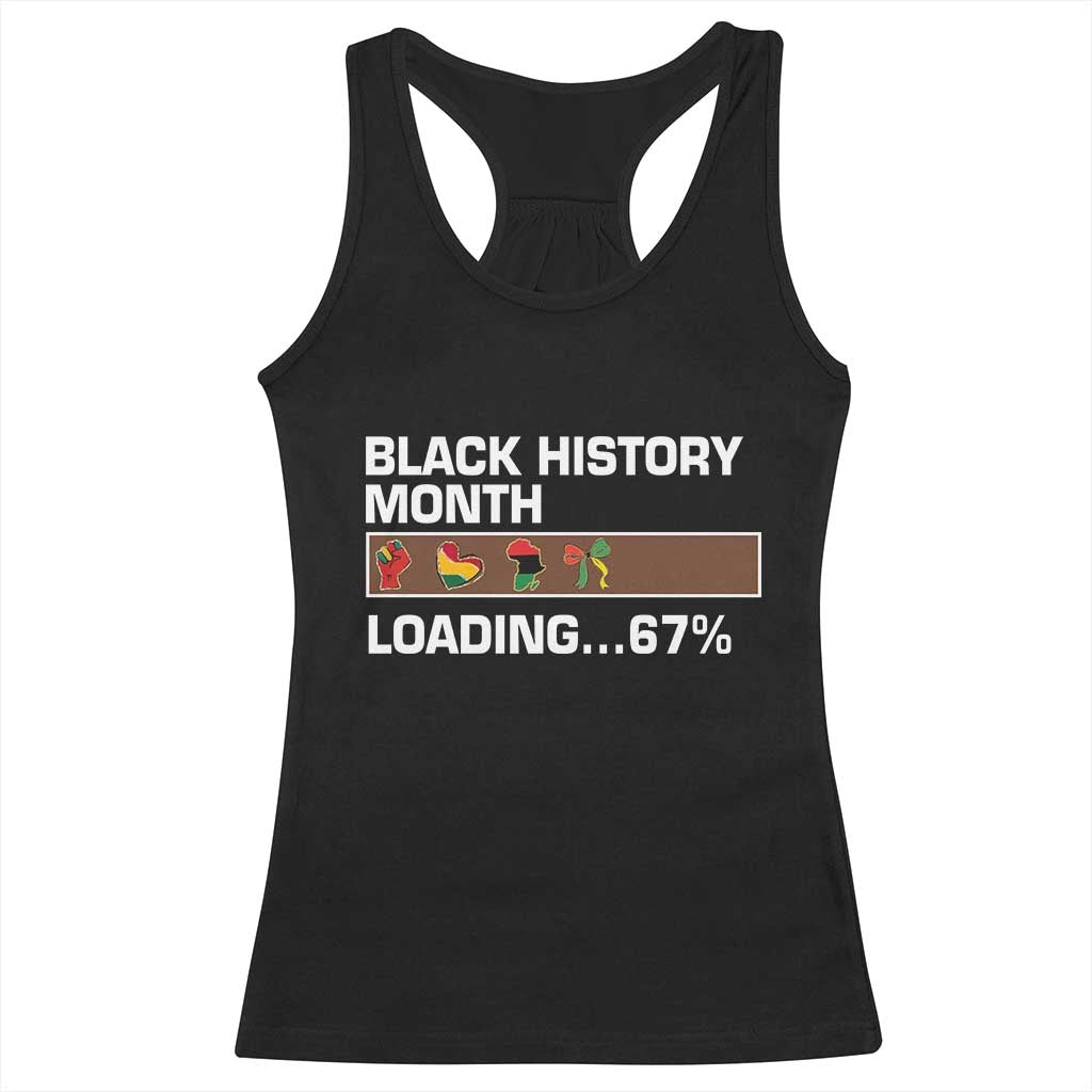Funny Black History Month Loading Racerback Tank Top Six Seven Meme TS12 Black Print Your Wear