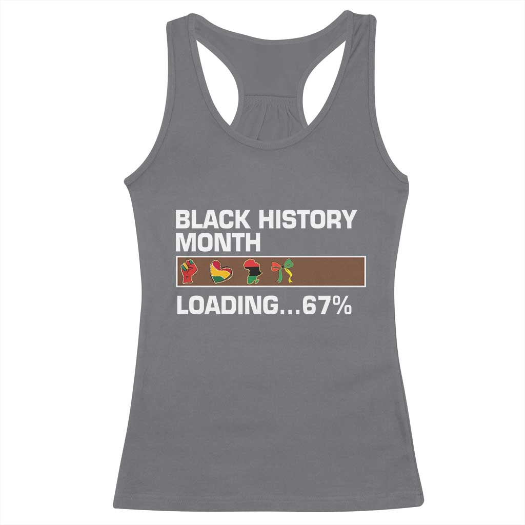 Funny Black History Month Loading Racerback Tank Top Six Seven Meme TS12 Charcoal Print Your Wear