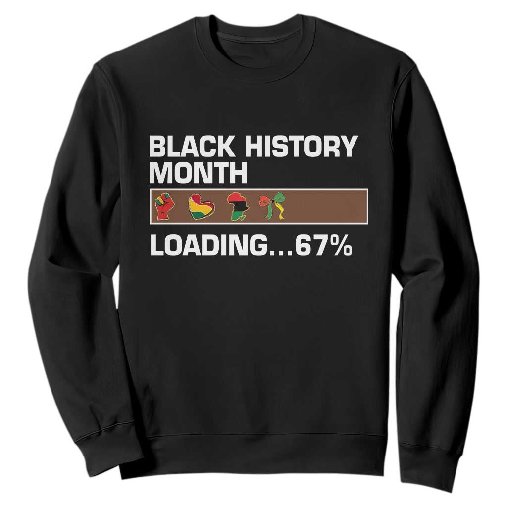 Funny Black History Month Loading Sweatshirt Six Seven Meme TS12 Black Print Your Wear