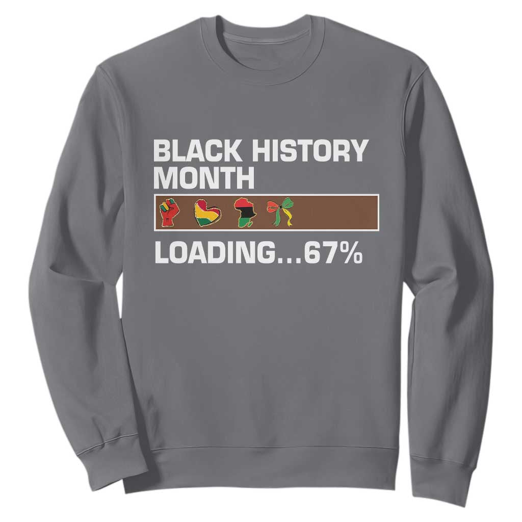 Funny Black History Month Loading Sweatshirt Six Seven Meme TS12 Charcoal Print Your Wear