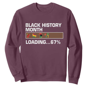 Funny Black History Month Loading Sweatshirt Six Seven Meme TS12 Maroon Print Your Wear