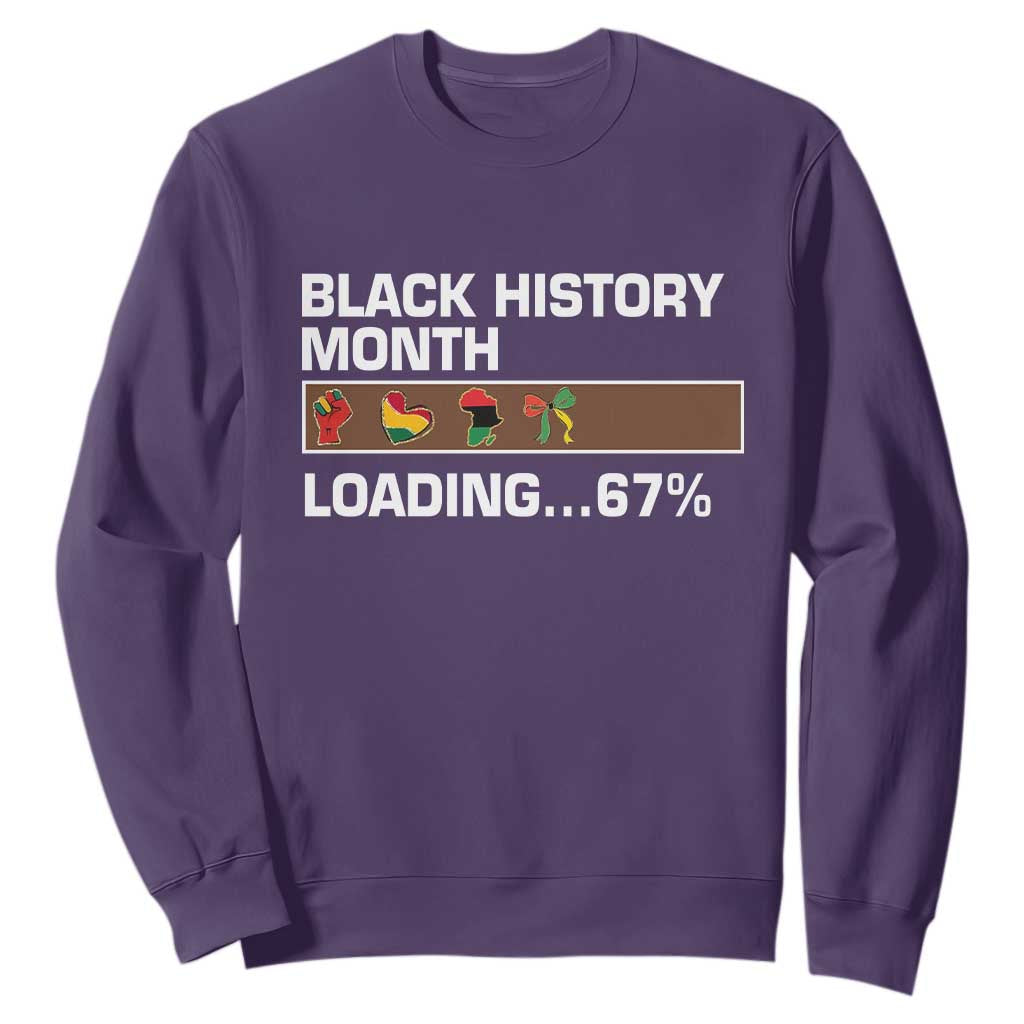 Funny Black History Month Loading Sweatshirt Six Seven Meme TS12 Purple Print Your Wear