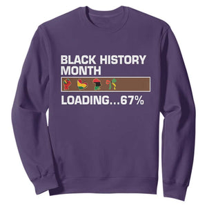 Funny Black History Month Loading Sweatshirt Six Seven Meme TS12 Purple Print Your Wear