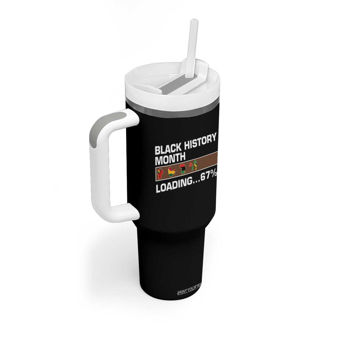 Funny Black History Month Loading Tumbler With Handle Six Seven Meme TS12 Print Your Wear