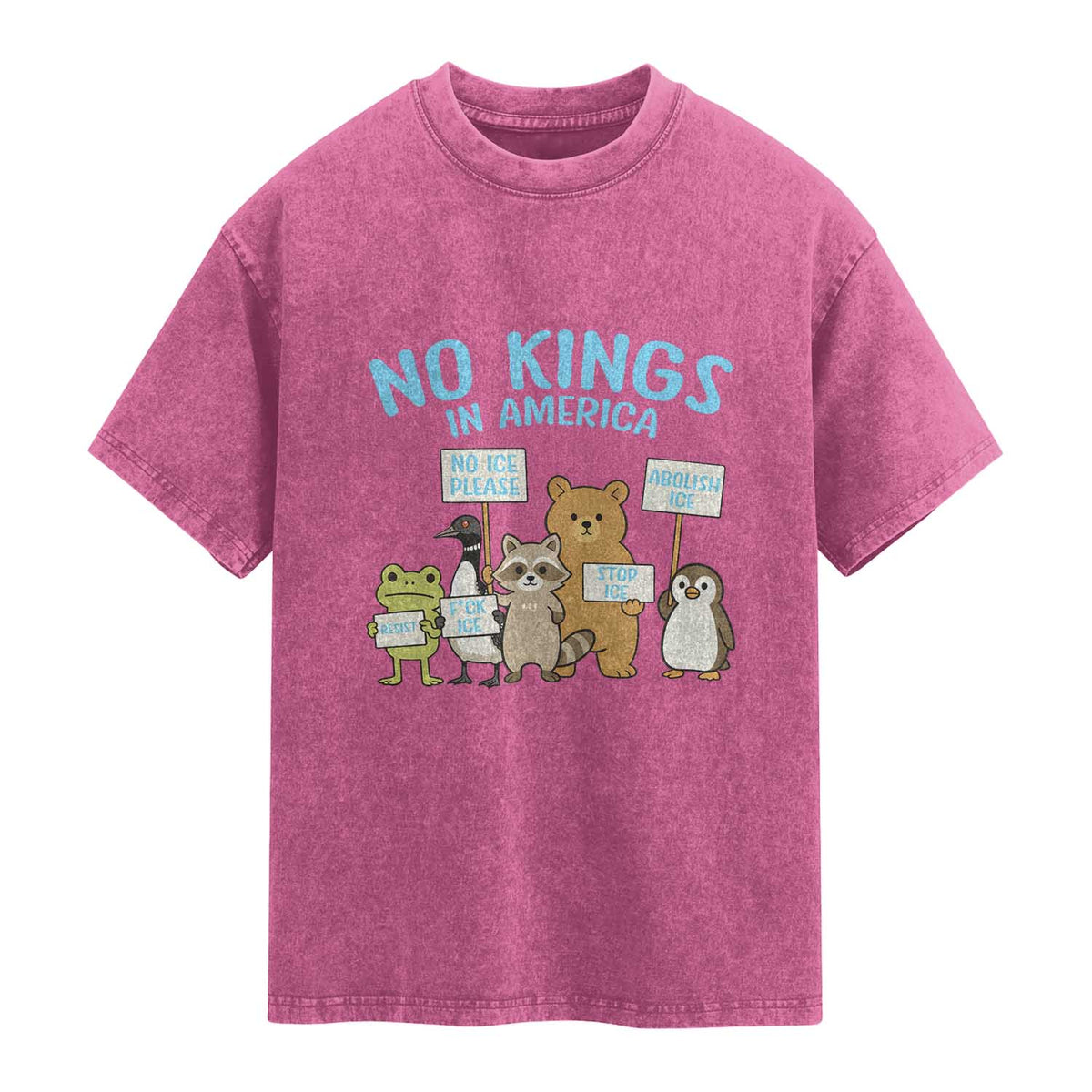 Funny Protest Animals Abolish Ice Washed Cotton T-Shirt Minneapolis USA Support Gift