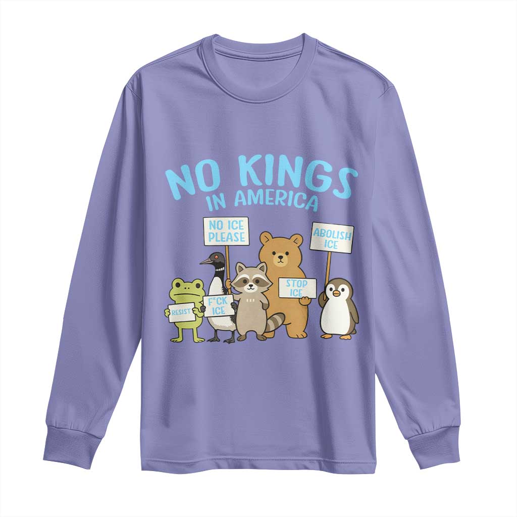 Funny Protest Animals Abolish Ice Long Sleeve Shirt Minneapolis USA Support Gift TS12 Violet Print Your Wear