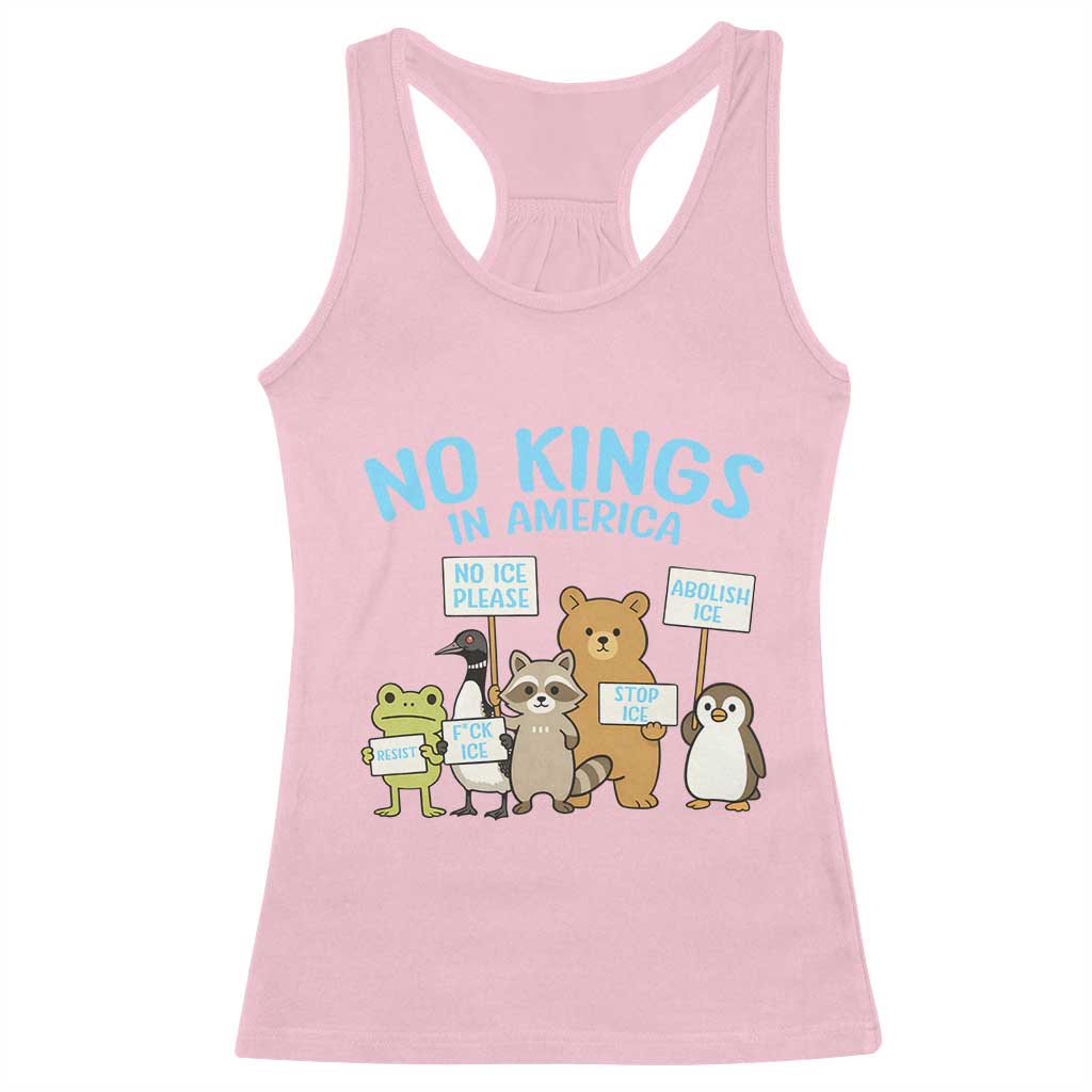 Funny Protest Animals Abolish Ice Racerback Tank Top Minneapolis USA Support Gift TS12 Light Pink Print Your Wear