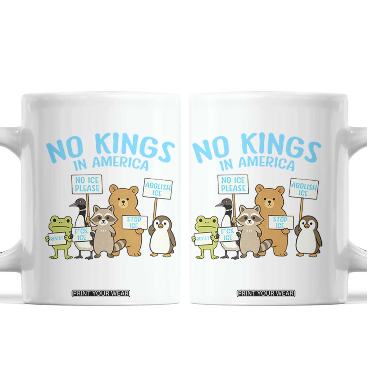 Funny Protest Animals Abolish Ice Coffee Mug Minneapolis USA Support Gift TS12 White Print Your Wear