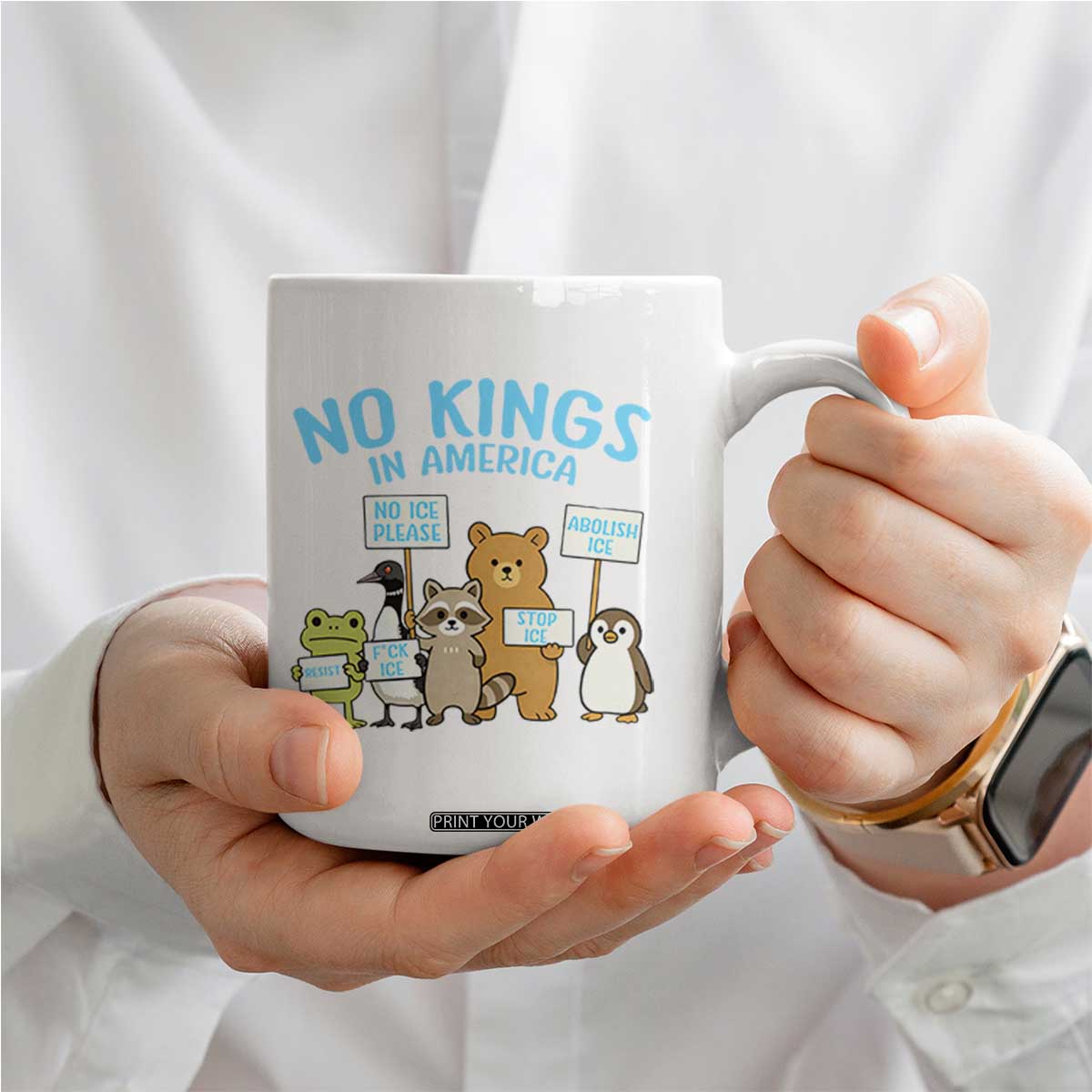 Funny Protest Animals Abolish Ice Coffee Mug Minneapolis USA Support Gift TS12 Print Your Wear