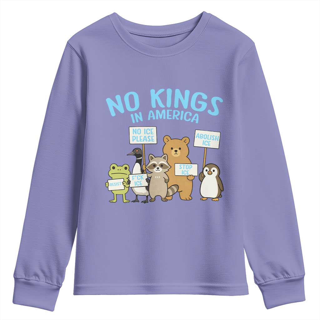 Funny Protest Animals Abolish Ice Youth Sweatshirt Minneapolis USA Support Gift TS12 Violet Print Your Wear