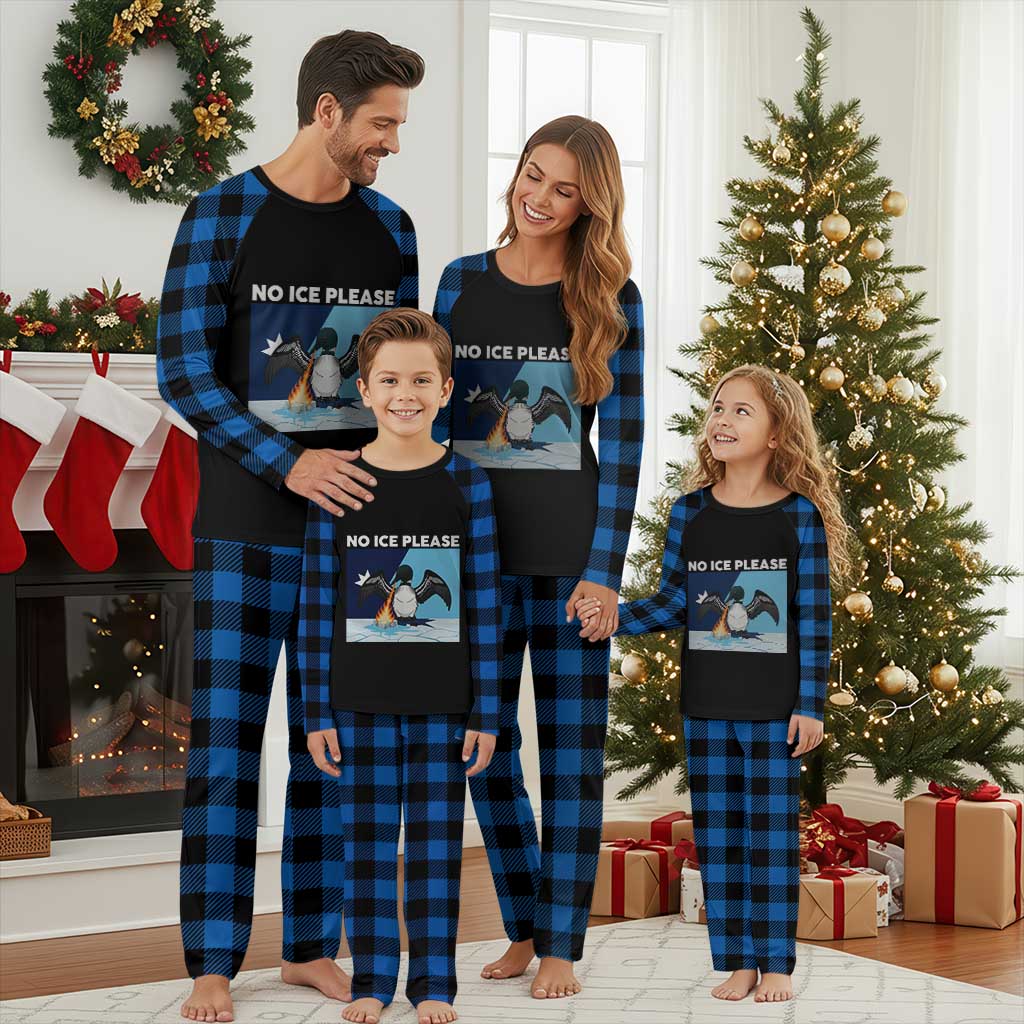 Funny Fire Breathing Loon Plaid Pajama Set No Ice Please TS12 Blue Plaid Print Your Wear