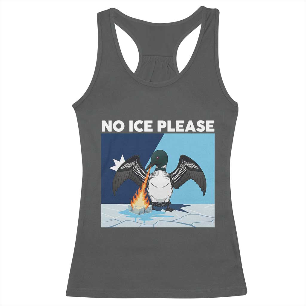 Funny Fire Breathing Loon Racerback Tank Top No Ice Please TS12 Dark Heather Print Your Wear