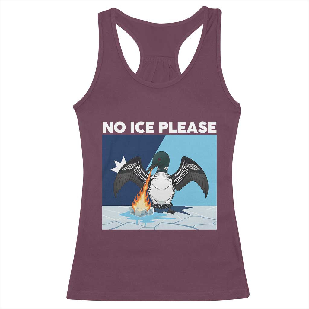 Funny Fire Breathing Loon Racerback Tank Top No Ice Please TS12 Maroon Print Your Wear