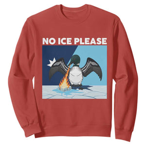 Funny Fire Breathing Loon Sweatshirt No Ice Please TS12 Red Print Your Wear