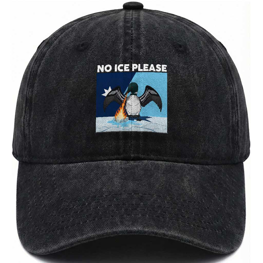 Funny Fire Breathing Loon Washed Cotton Baseball Cap No Ice Please TS12 Print Your Wear