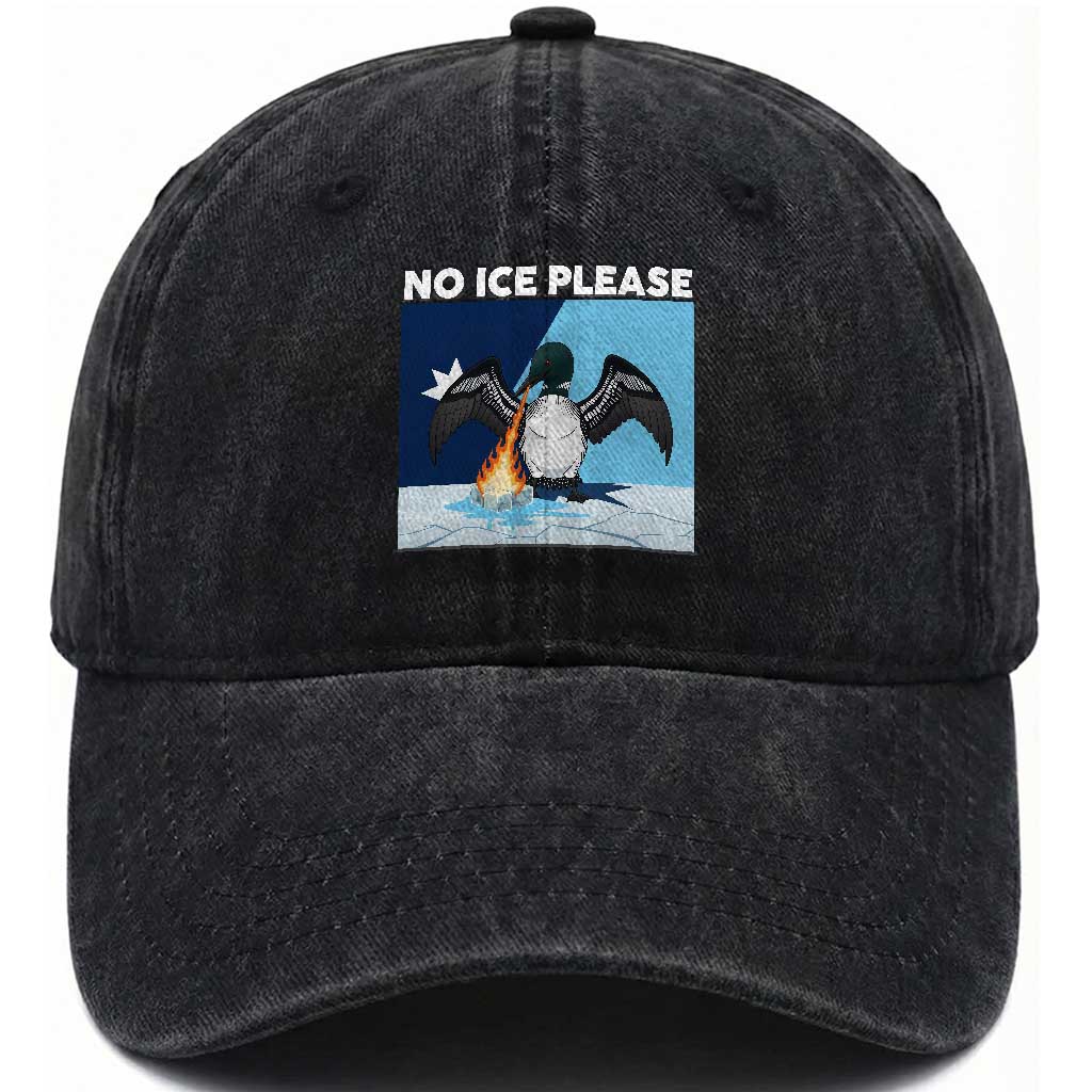 Funny Fire Breathing Loon Washed Cotton Baseball Cap No Ice Please TS12 Print Your Wear