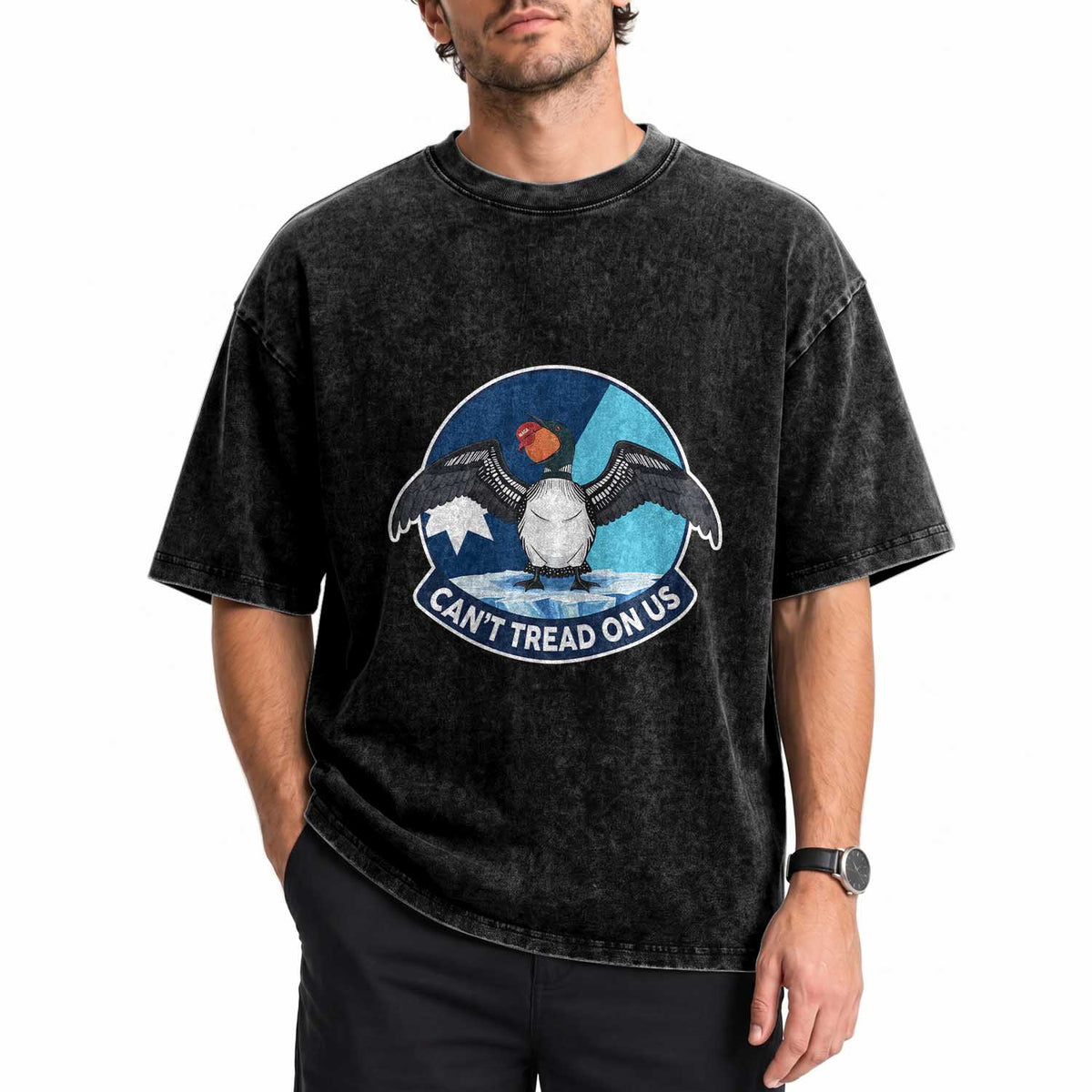 Can Not Tread On Us Washed Cotton T-Shirt Common Loon No Ice Please