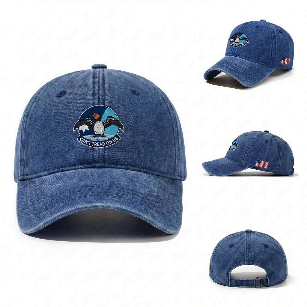 Can Not Tread On Us Washed Cotton Baseball Cap Common Loon No Ice Please TS12 Washed Cap Universal Fit Royal Blue Print Your Wear