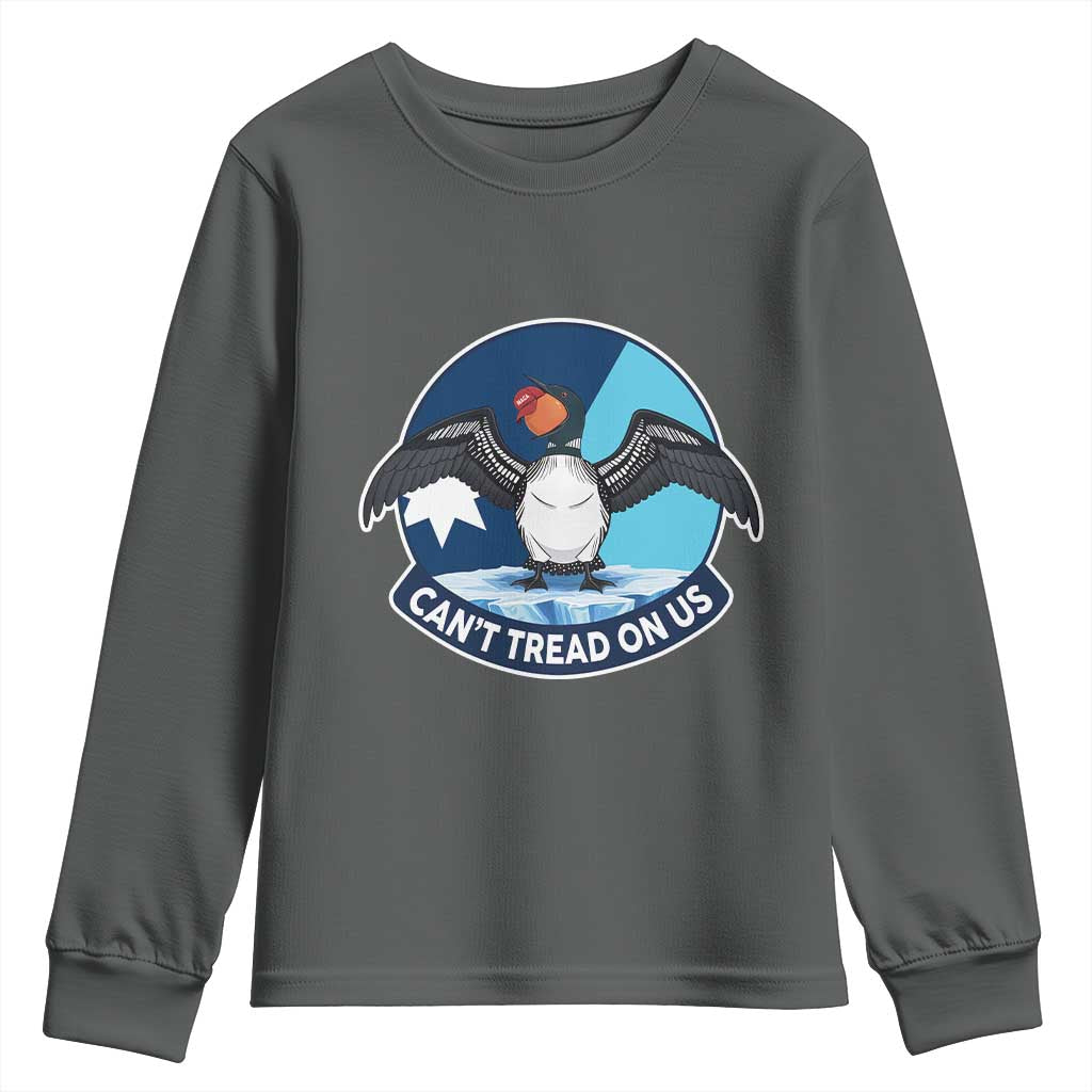 Can Not Tread On Us Youth Sweatshirt Common Loon No Ice Please TS12 Dark Heather Print Your Wear