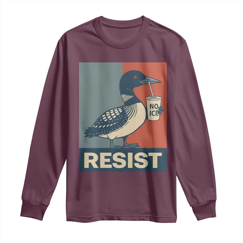 Funny Minnesota Common Loon Long Sleeve Shirt No Ice Please TS12 Maroon Print Your Wear