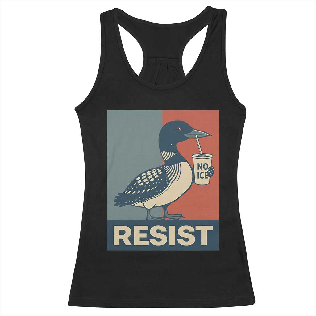 Funny Minnesota Common Loon Racerback Tank Top No Ice Please TS12 Black Print Your Wear