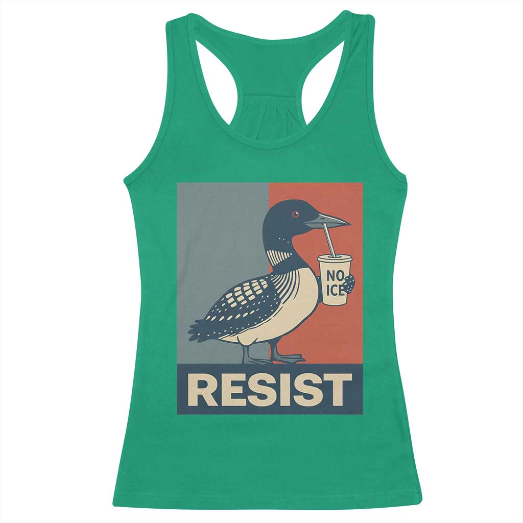 Funny Minnesota Common Loon Racerback Tank Top No Ice Please TS12 Irish Green Print Your Wear