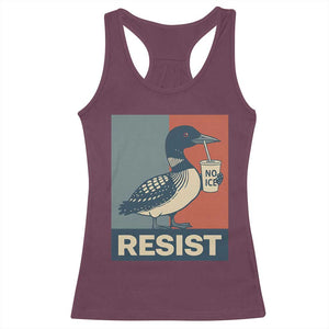 Funny Minnesota Common Loon Racerback Tank Top No Ice Please TS12 Maroon Print Your Wear