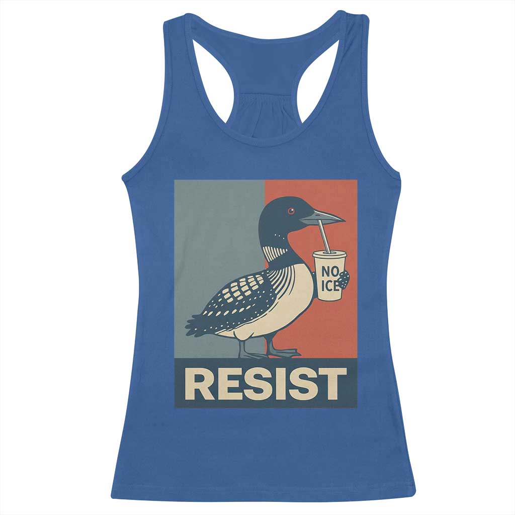 Funny Minnesota Common Loon Racerback Tank Top No Ice Please TS12 Royal Blue Print Your Wear