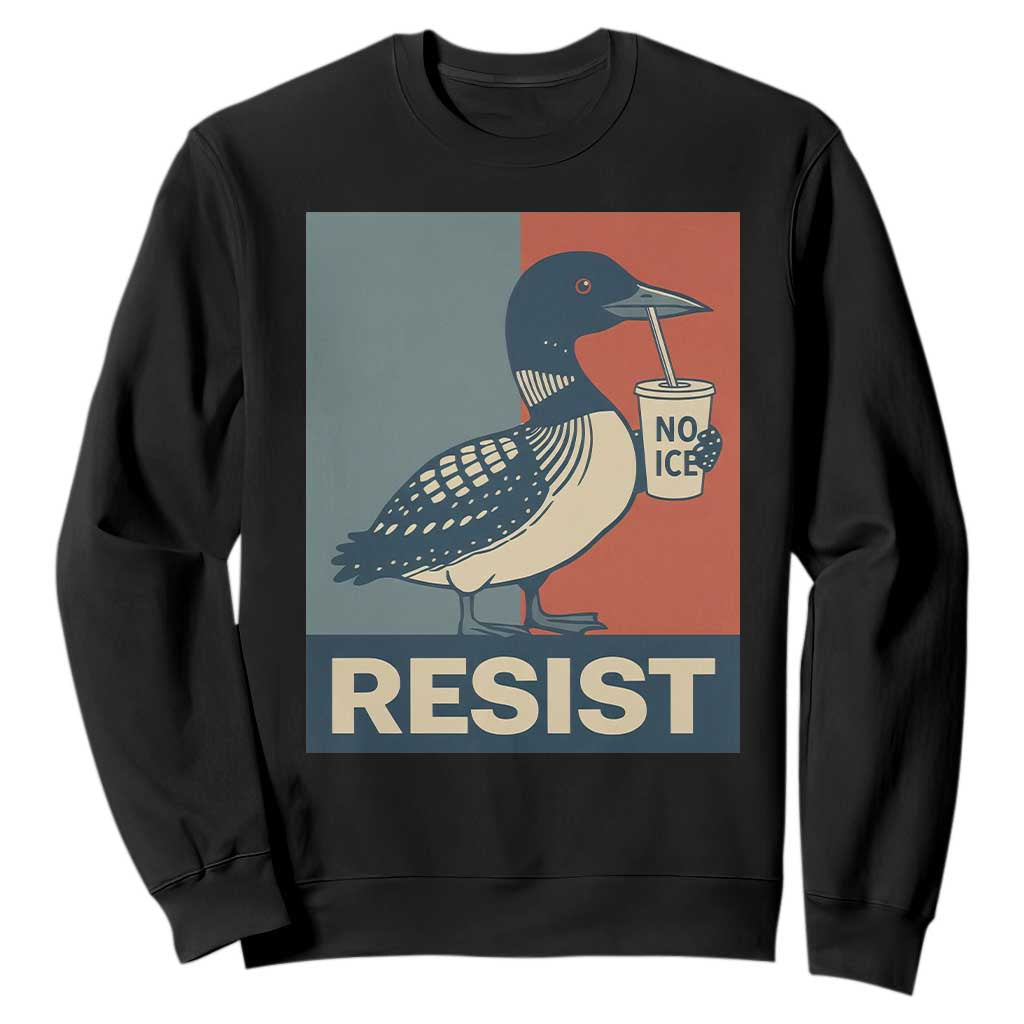 Funny Minnesota Common Loon Sweatshirt No Ice Please TS12 Black Print Your Wear