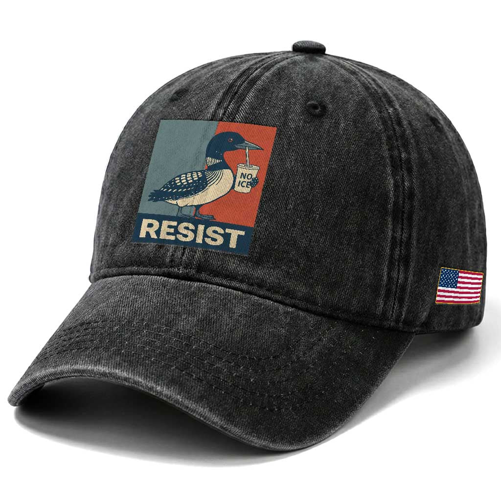 Funny Minnesota Common Loon Washed Cotton Baseball Cap No Ice Please TS12 Print Your Wear