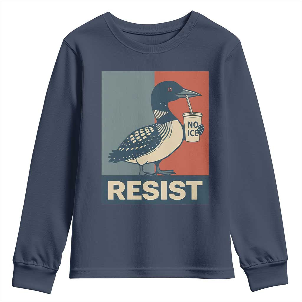Funny Minnesota Common Loon Youth Sweatshirt No Ice Please TS12 Navy Print Your Wear