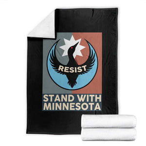 Stand With Minnesota Throw Blanket Common Loon Pride Support TS12 Black Print Your Wear