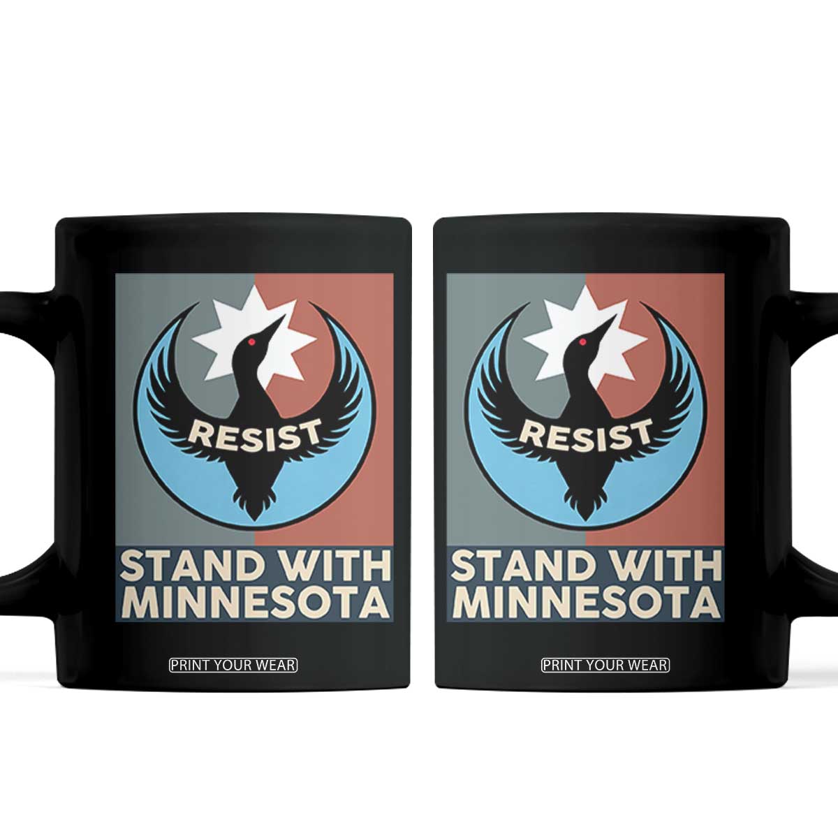 Stand With Minnesota Coffee Mug Common Loon Pride Support TS12 Black Print Your Wear