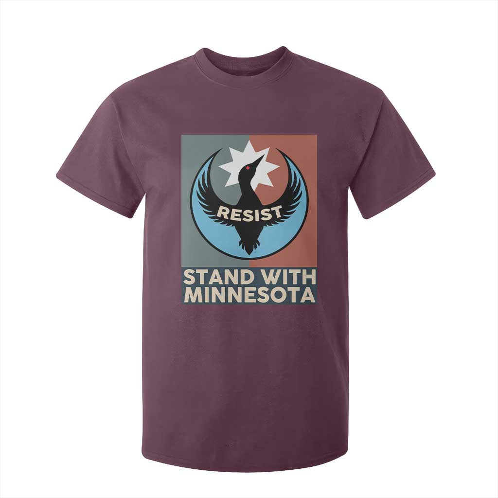 Stand With Minnesota T Shirt For Kid Common Loon Pride Support TS12 Maroon Print Your Wear