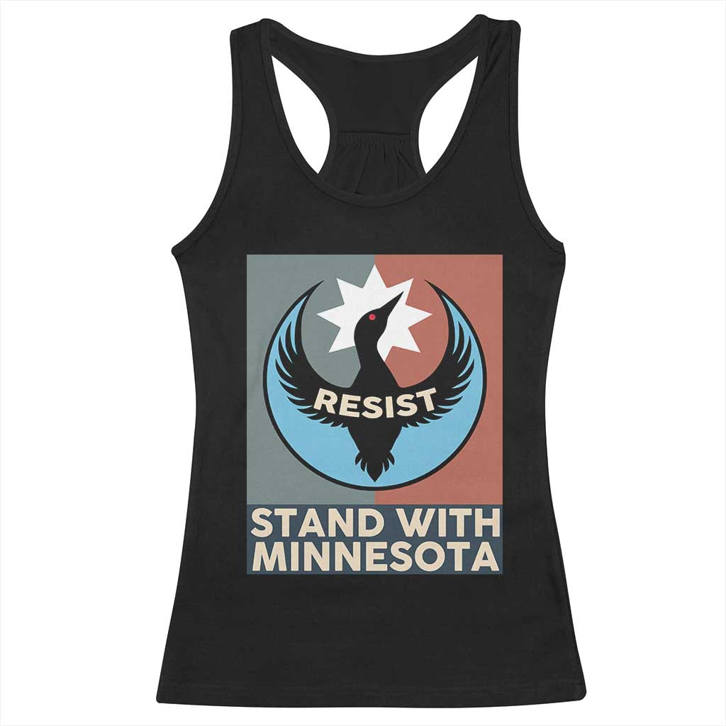 Stand With Minnesota Racerback Tank Top Common Loon Pride Support TS12 Black Print Your Wear