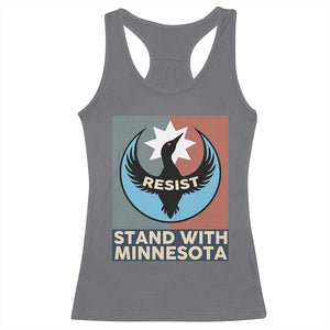 Stand With Minnesota Racerback Tank Top Common Loon Pride Support TS12 Charcoal Print Your Wear