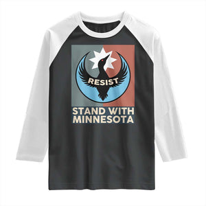 Stand With Minnesota Raglan Shirt Common Loon Pride Support TS12 Black White Print Your Wear