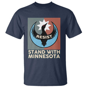 Stand With Minnesota T Shirt Common Loon Pride Support TS12 Navy Print Your Wear