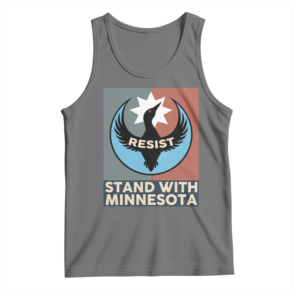 Stand With Minnesota Tank Top Common Loon Pride Support TS12 Black Heather Print Your Wear