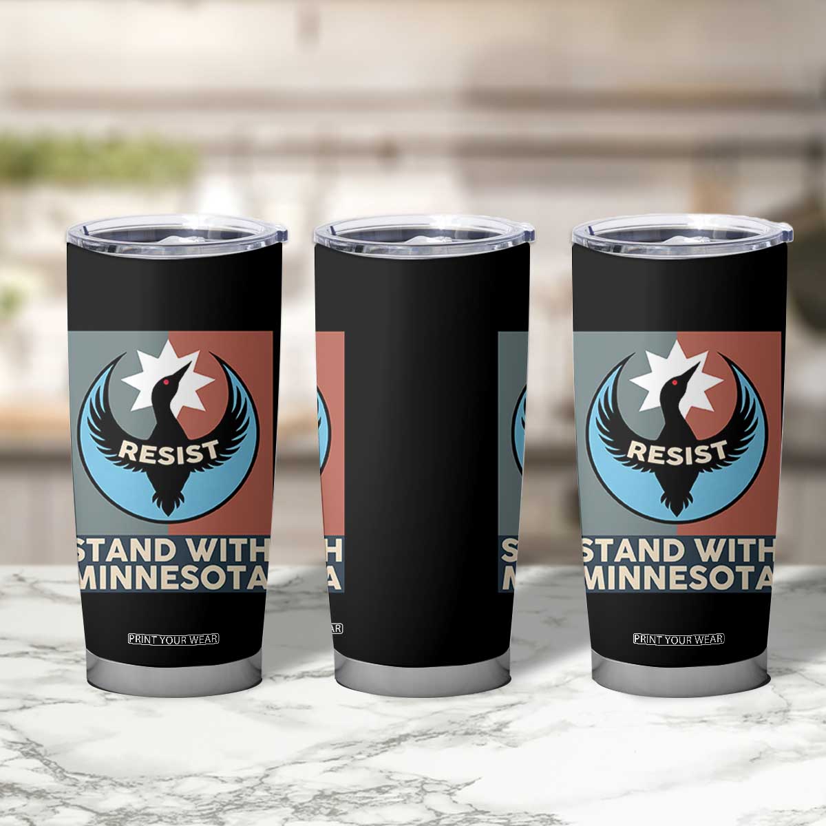 Stand With Minnesota Tumbler Cup Common Loon Pride Support TS12 Print Your Wear