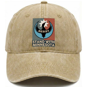 Stand With Minnesota Washed Cotton Baseball Cap Common Loon Pride Support TS12 Print Your Wear