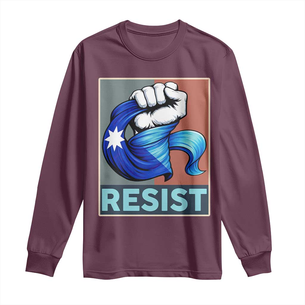 Minnesota Resist Ice Out Long Sleeve Shirt MM Support Gift TS12 Maroon Print Your Wear