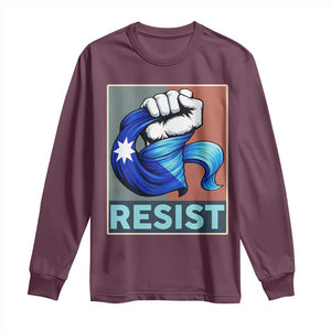 Minnesota Resist Ice Out Long Sleeve Shirt MM Support Gift TS12 Maroon Print Your Wear