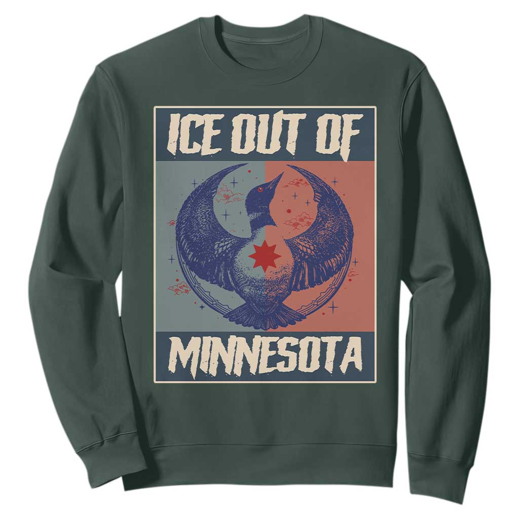 Ice Out Of Minnesota Sweatshirt Social Justice Solidarity TS12 Dark Forest Green Print Your Wear